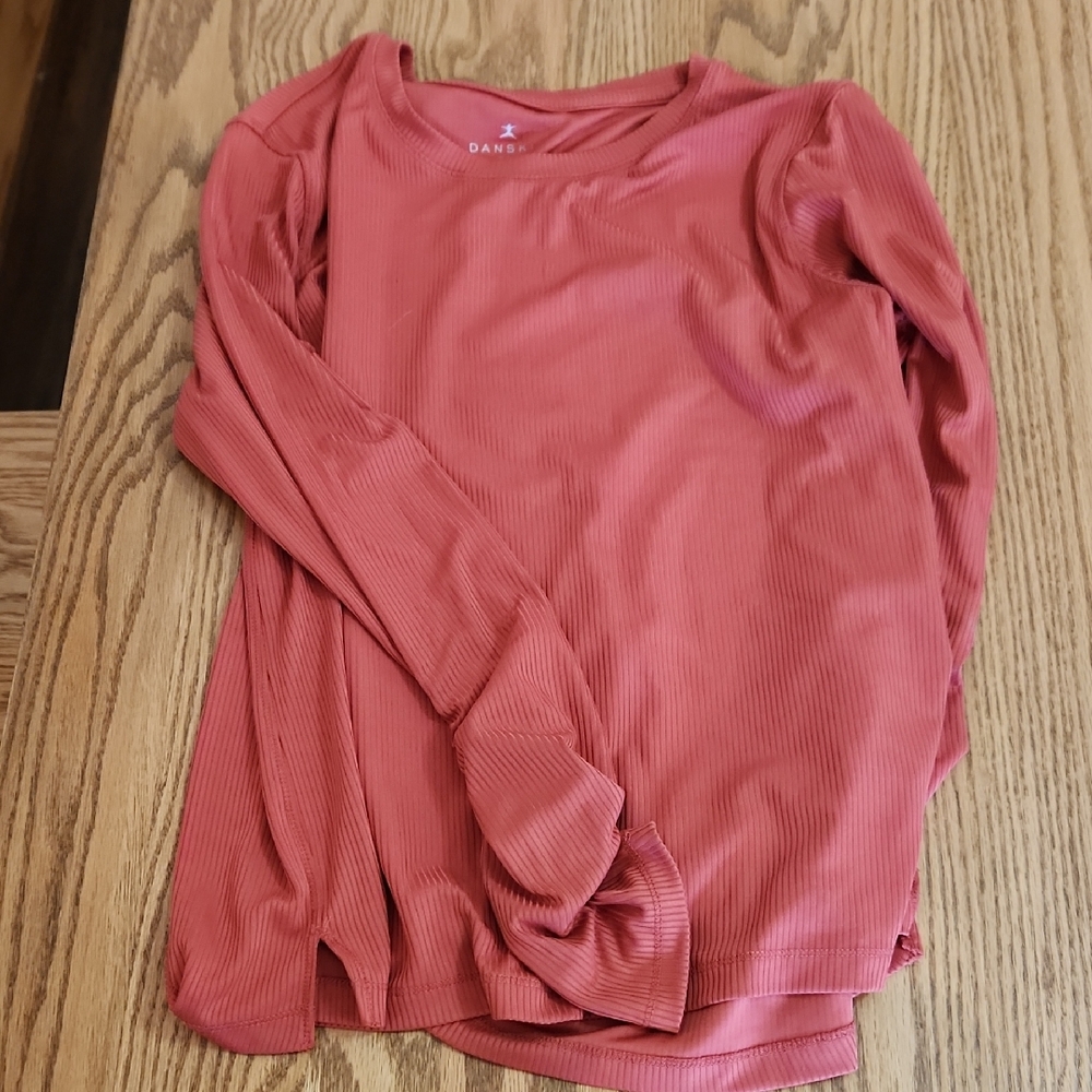 Danskin Coral Ribbed Long Sleeve Top